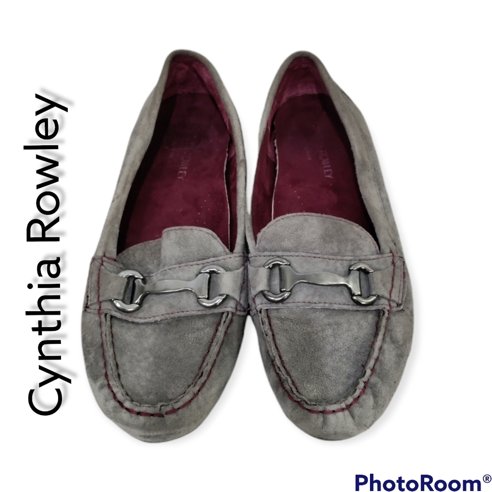 Cynthia Rowley New York grey suede loafers size 8.5